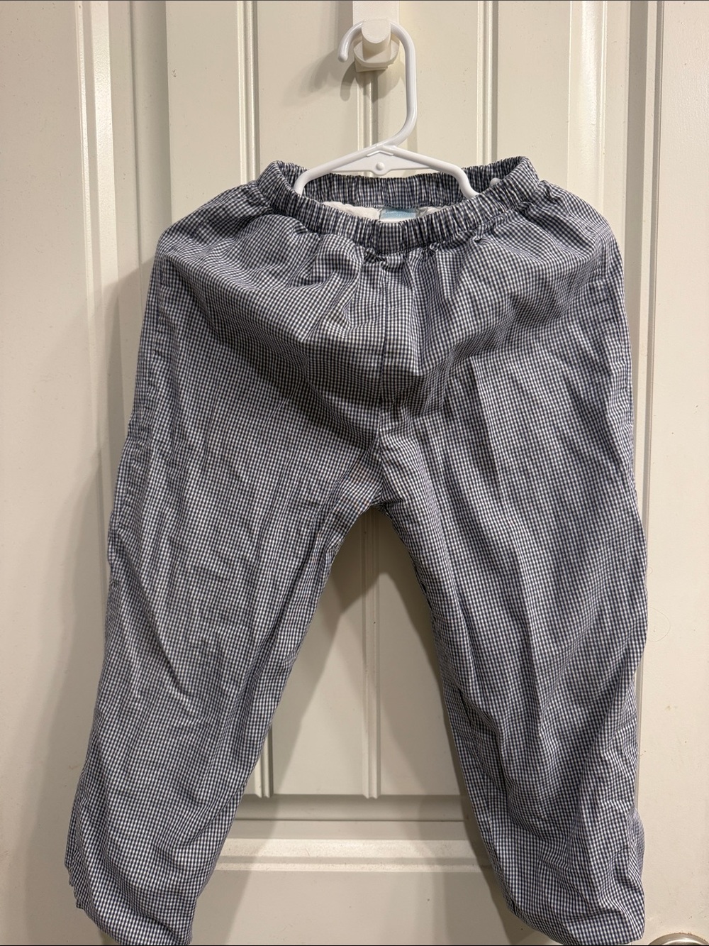 Edgehill Collection Navy and White Gingham Kids Casual Pants